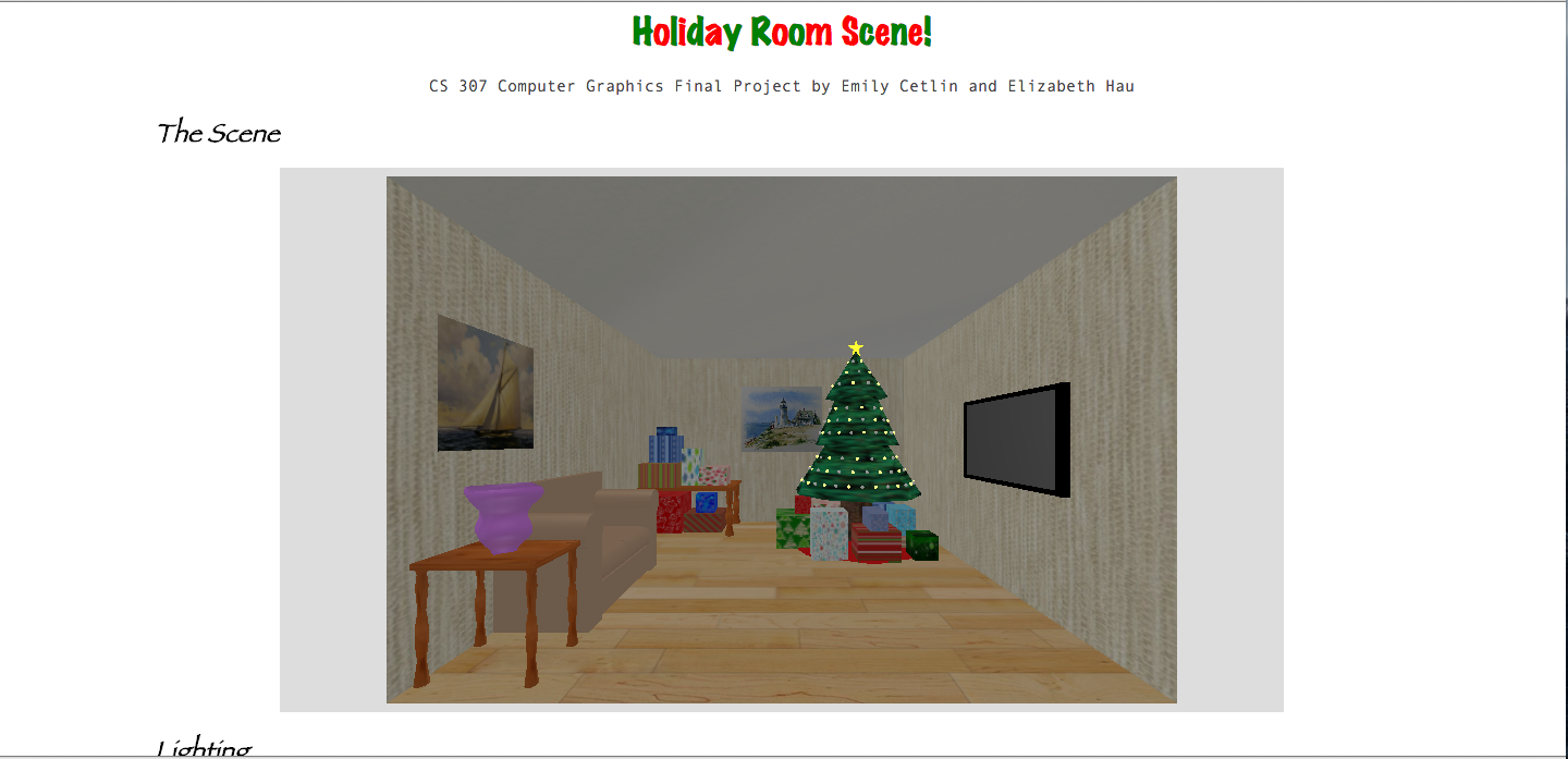 Holiday Room Scene Page